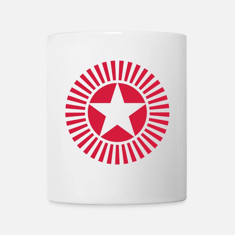 Kunstvoller roter Stern mit Strahlenkranz - Tasse - Weiß