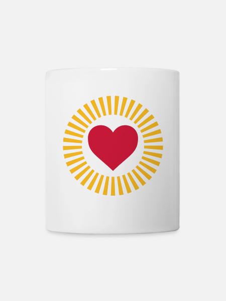Herz in Strahlenkranz Design - Tasse - Weiß