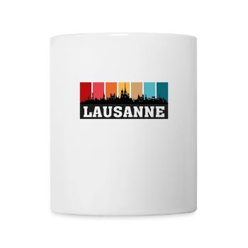Lausanne Suisse Voyage Souvenir Sur Les Toits De La Ville - Mug blanc - blanc - Devant