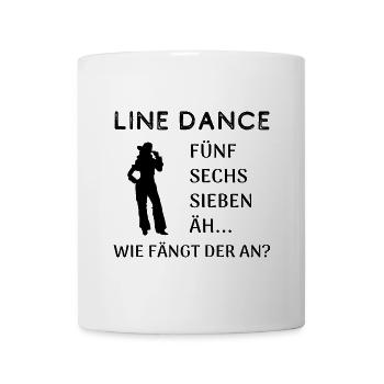 Line Dance Frage: Wie fängt der an? - Tasse - Weiß - Vorne
