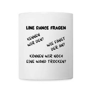 Line Dance Fragen: Kennen wir den, wie fängt er an - Tasse - Weiß - Vorne