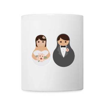 Russland Matrjoschka-Puppen Hochzeitsgeschenk - Tasse - Weiß - Vorne