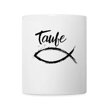 Taufe Erwachsenentaufe Kindstaufe feiern Fisch - Tasse - Weiß - Vorne