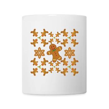 Modèle de pain d'épice Hommes de pain d'épice et étoiles - Mug blanc - blanc - Devant