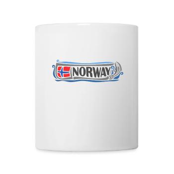 Norwegen Landmark Travel Souvenir Norwegische Flagge - Tasse - Weiß - Vorne