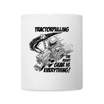 0966 tractor pulling BW - Mug - white - Front