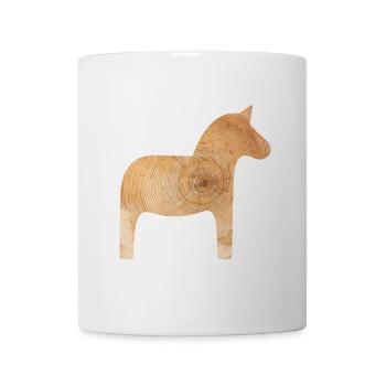 Dala Horse Wood Winter Sweden Annual Rings Decoration - Mug - white - Front