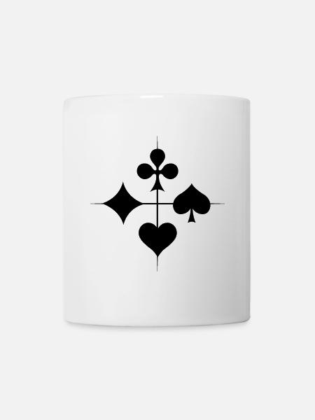skat poker spielkarten spielfarben play cards - Tasse - Weiß