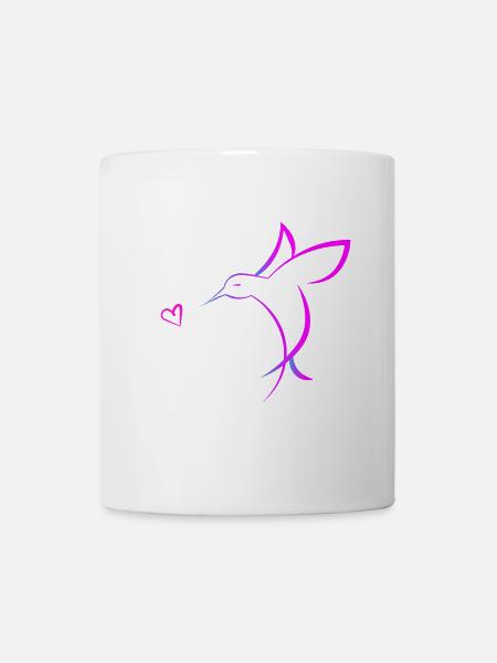Colibri avec coeur - Mug blanc - blanc