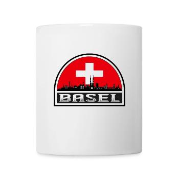 Bâle Suisse Skyline Silhouette Drapeau Suisse Tr - Mug blanc - blanc - Devant