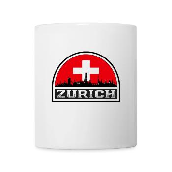 Zurich Suisse Skyline Silhouette Drapeau Suisse T - Mug blanc - blanc - Devant