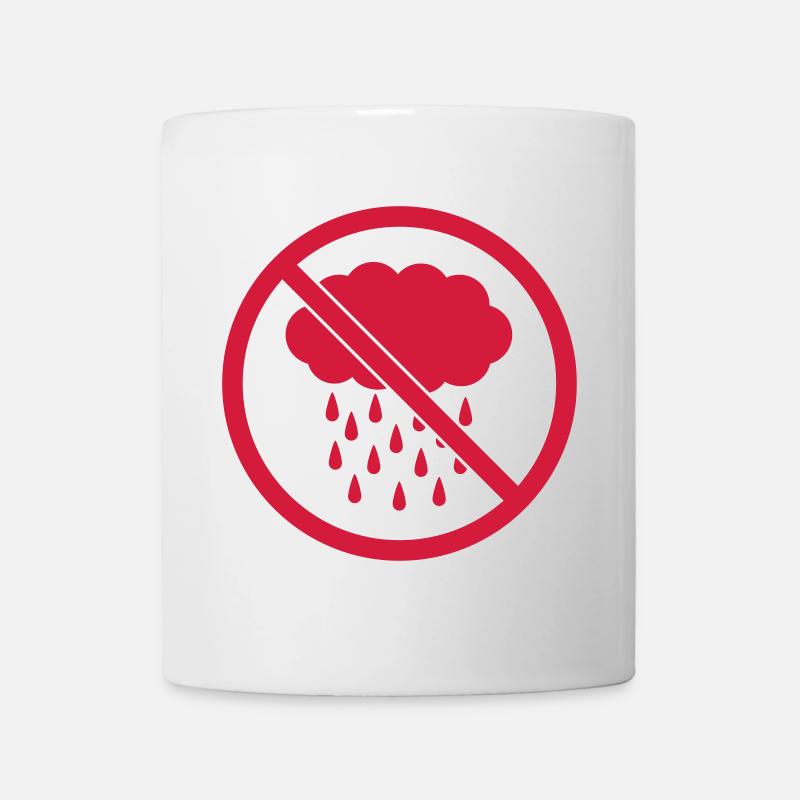 Verboten Schild Regen - Tasse - Weiß