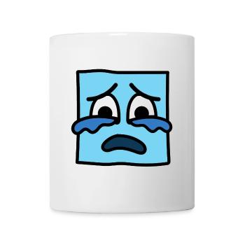 Funny Square Emoji Emoticon Kawaii Expression Face - Mug - white - Front
