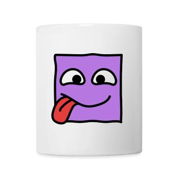 Funny Square Emoji Emoticon Kawaii Expression Face - Mug - white - Front