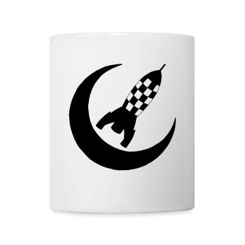 Black rocket and half-moon - Mug - white - Front