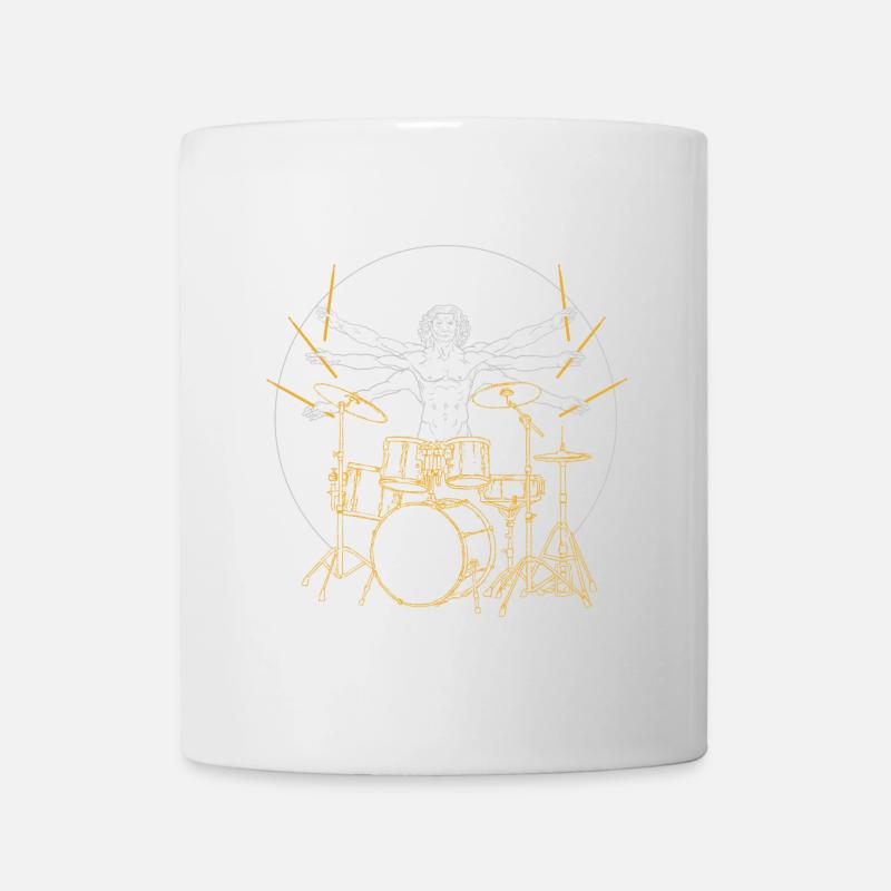 Drums Da Vinci - Drummer Rock Gift - Mug - white