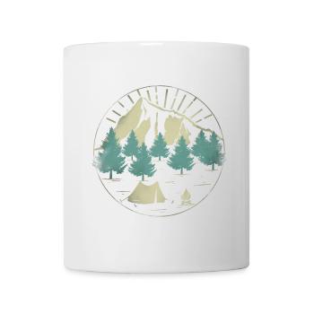 Berge Natur Zelten - Tasse - Weiß - Vorne