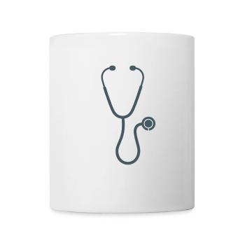 Minimalist Stethoscope Medical Icon - Mug - white - Front