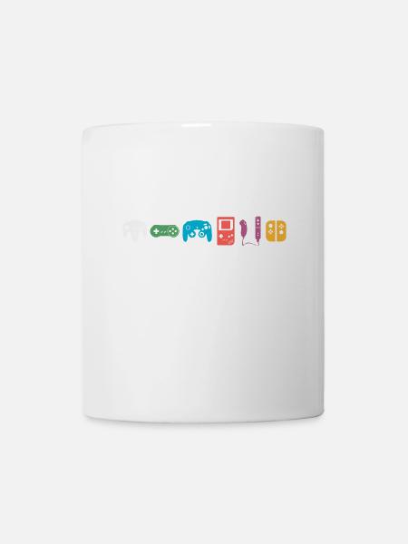 Gaming Symbole Classic Retro Vintage Bunt - Tasse - Weiß