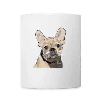 Französische Bulldogge - Tasse - Weiß - Vorne