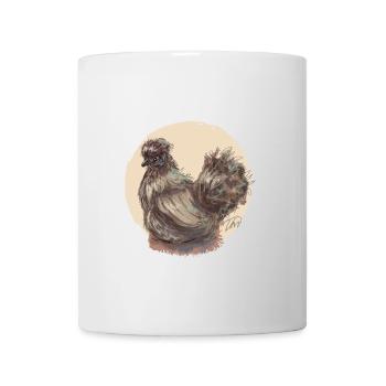 Brown silk hen - Mug - white - Front