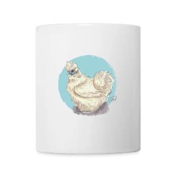Poule en soie blanche - Mug blanc - blanc - Devant