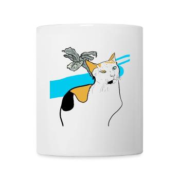 chat assis - Mug blanc - blanc - Devant