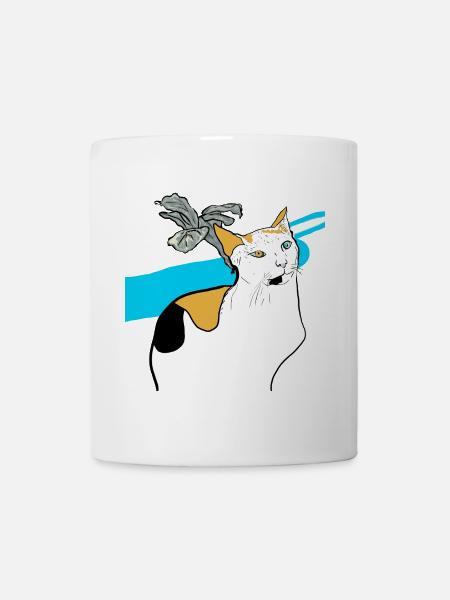 sitzende Katze - Tasse - Weiß