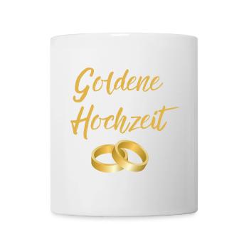 Goldene Hochzeit Eheringe golden Hochzeittag Segen - Tasse - Weiß - Vorne