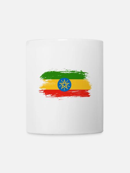 Äthiopien Flaggen Design / Geschenkidee - Tasse - Weiß