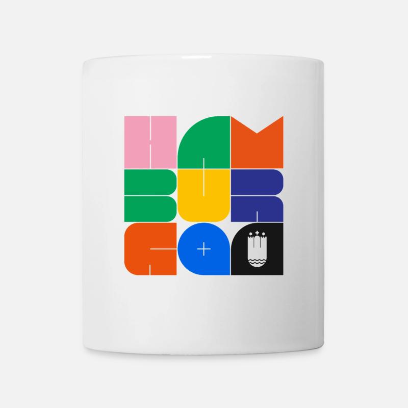 Hamburg Design abstrakt minimalistisch mit Wappen - Tasse - Weiß