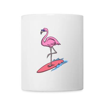 Cool Flamingo Surfen Urlaub Sommer Sonne Ferien - Tasse - Weiß - Vorne