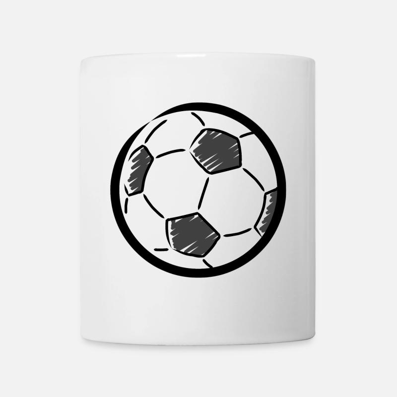 Dessin de ballon de football - Mug blanc - blanc