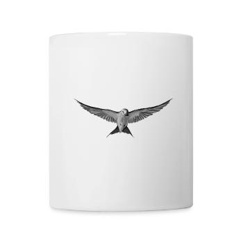 Grauer Vogel im monochromen Flug - Tasse - Weiß - Vorne