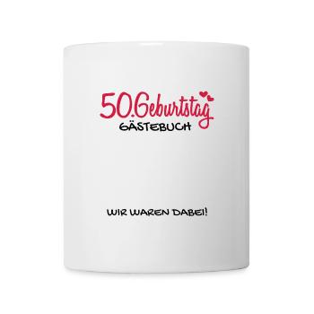 50 Geburtstag Gästebuch Deko Geschenk - Tasse - Weiß - Vorne