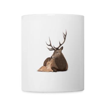 Papa Hirsch und sein Kitz - Tasse - Weiß - Vorne