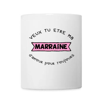 T shirt veux tu être ma marraine? - Mug blanc - blanc - Devant