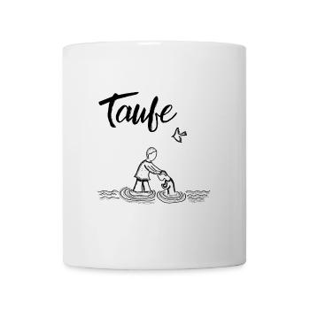 Taufe im Fluss Gottesdienst Taufgeschenk Paten - Tasse - Weiß - Vorne