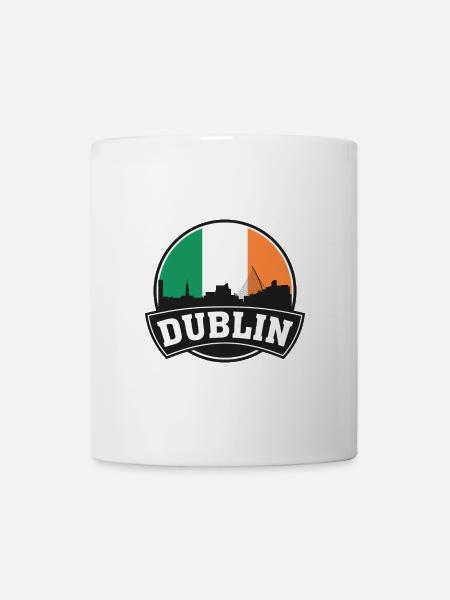 Dublin Irlande Skyline Voyage Souvenir Drapeau Irlandais - Mug blanc - blanc