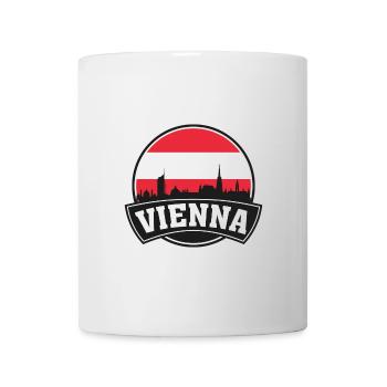 Souvenir du drapeau de l’Autriche de la silhouette de la ville de Vienne - Mug blanc - blanc - Devant