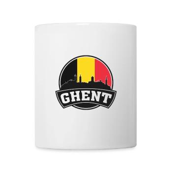 Ghent Belgium Skyline Travel Souvenir Belgian Flag - Mug - white - Front