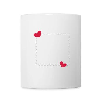 Herz Rahmen Ornament Linie Dekoration - Tasse - Weiß - Vorne