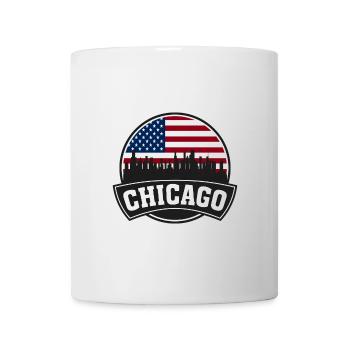 Chicago Illinois USA Skyline Travel Souvenir Ameri - Mug blanc - blanc - Devant