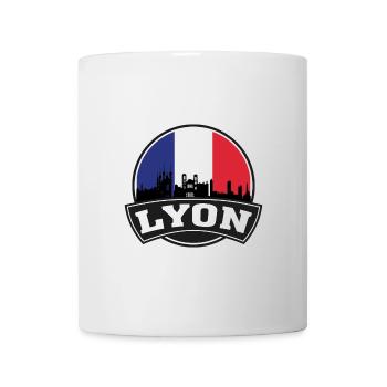 Lyon France Skyline Voyage Souvenir Drapeau Français - Mug blanc - blanc - Devant