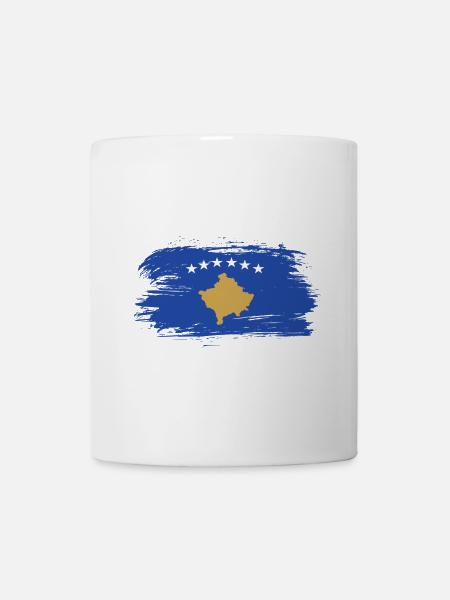 Conception du drapeau du Kosovo / idée cadeau - Mug blanc - blanc
