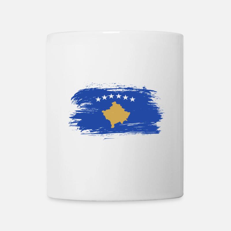 Conception du drapeau du Kosovo / idée cadeau - Mug blanc - blanc