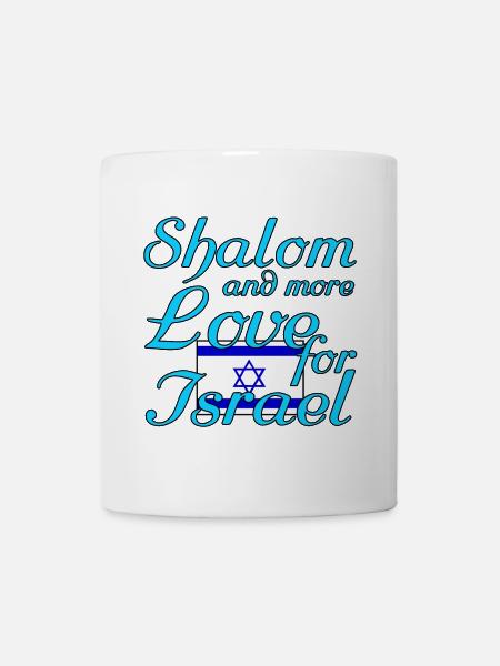 Shalom Liebe Israel Juden Sprüche - Tasse - Weiß