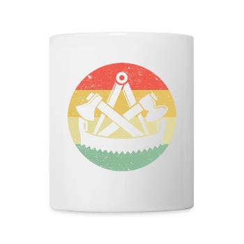 Armoiries de la guilde Zimmermann sur des couleurs rétro vintage - Mug blanc - blanc - Devant