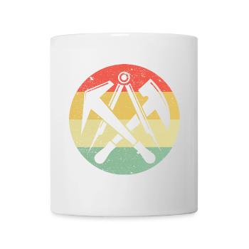 Icône de la guilde des couvreurs sur les couleurs rétro vintage - Mug blanc - blanc - Devant