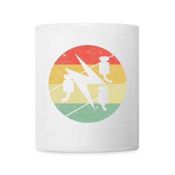 Elektriker Zunftsymbol Auf Vintage Retro Farben - Tasse - Weiß - Vorne
